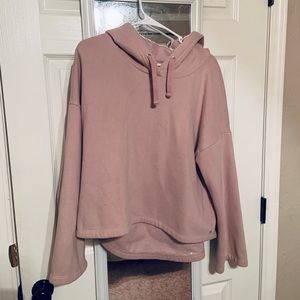 rose pink crop hoodie